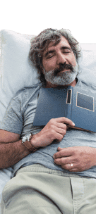 Man relaxing in bed